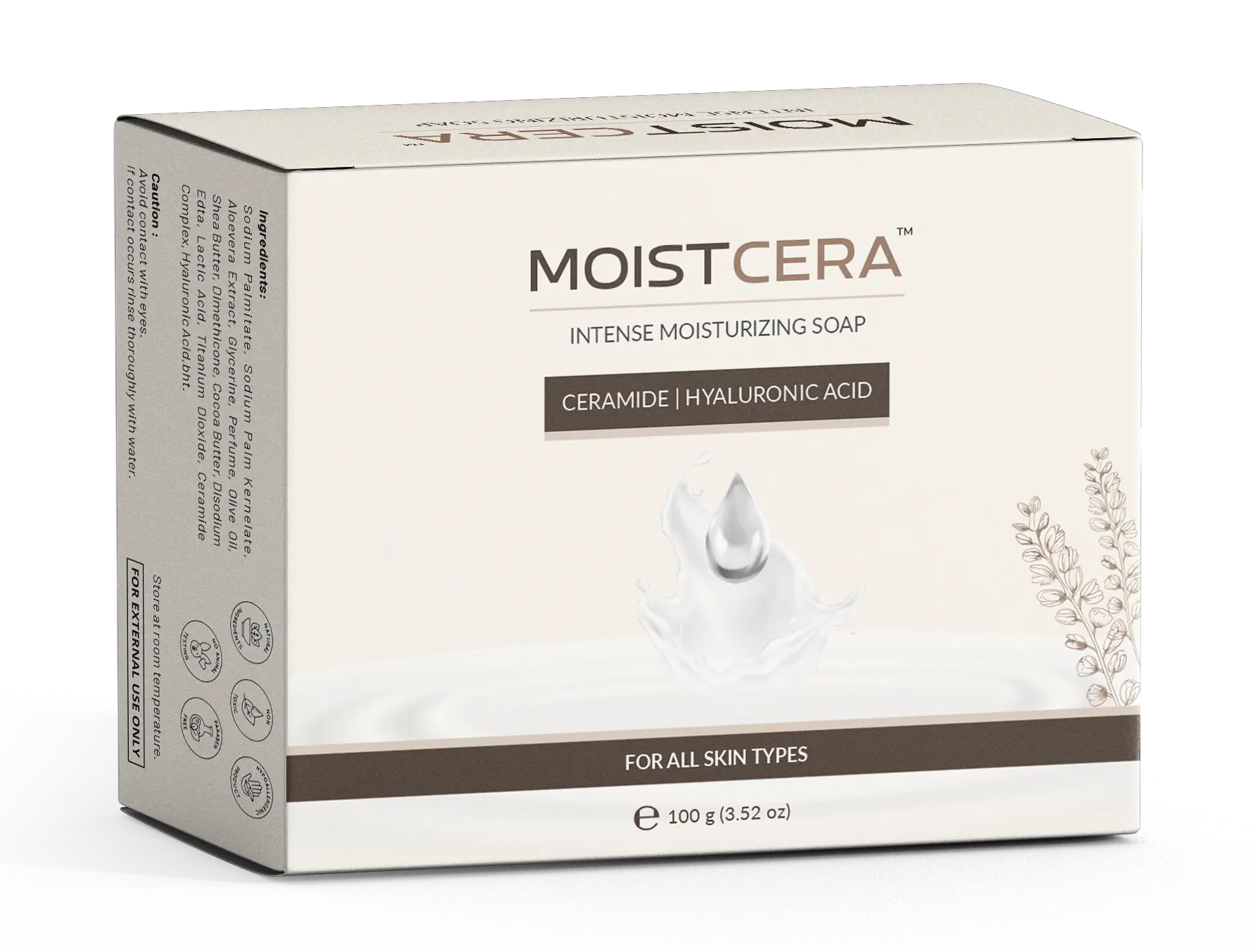 MoistCera Intense Moisturizing Soap with Ceramide & Hyaluronic Acid